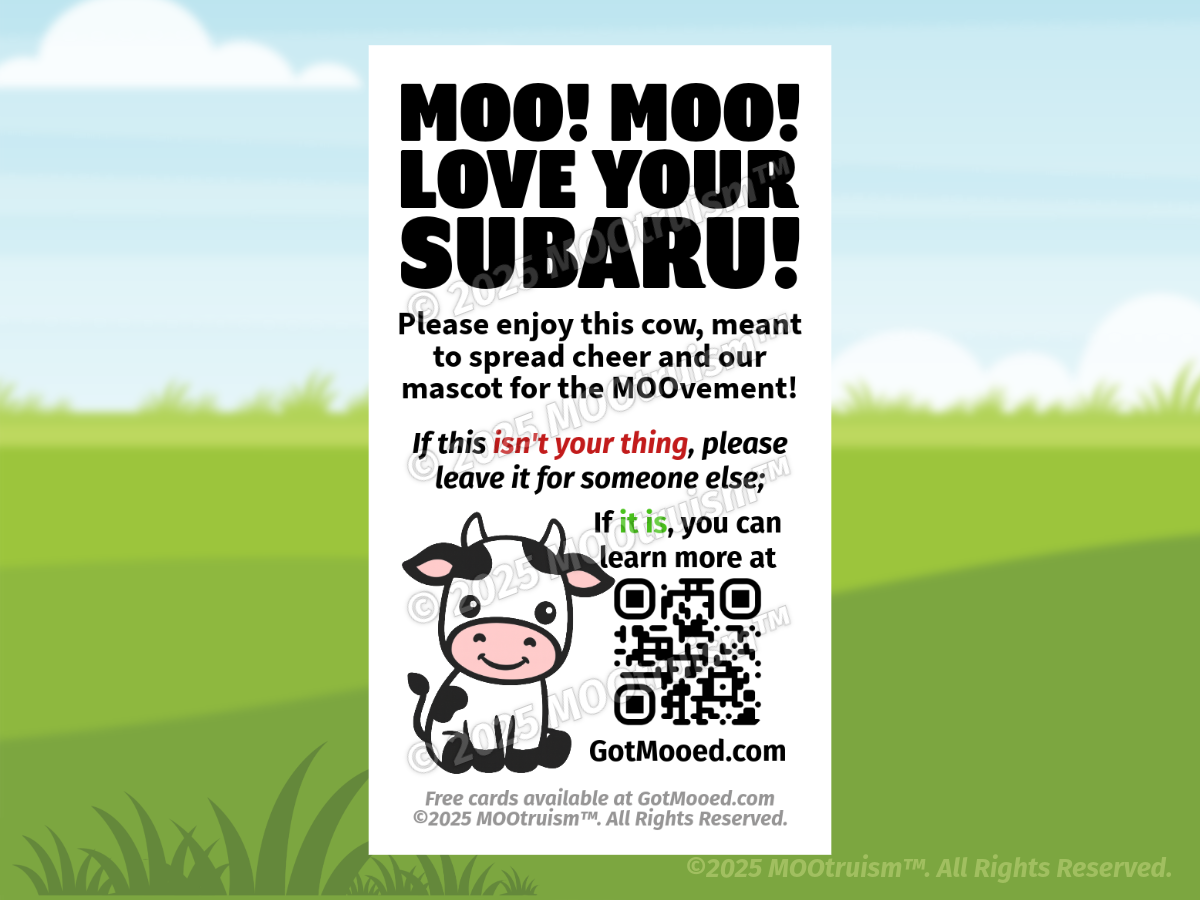 Digital Love Your Subaru Mooing Card Image
