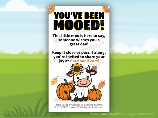 Digital You've Been Mooed Autumn Mooing Card Image