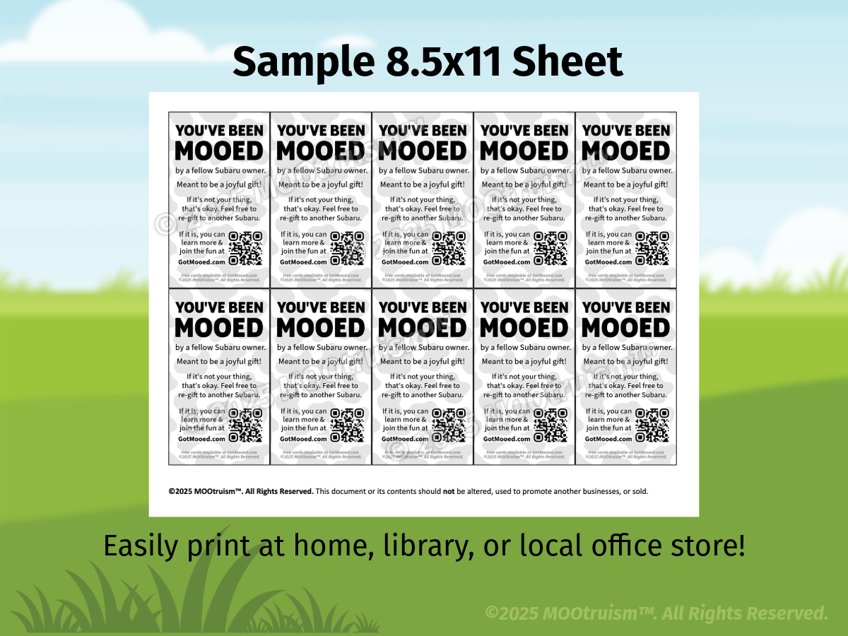 Digital You've Been Mooed Mooing Card Sheet
